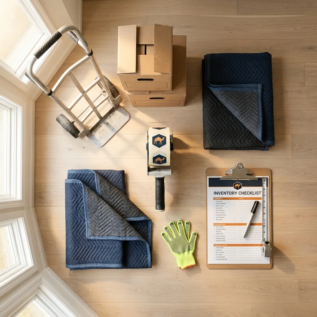 Professional moving supplies and packing materials layout for New Wilmington residential relocations