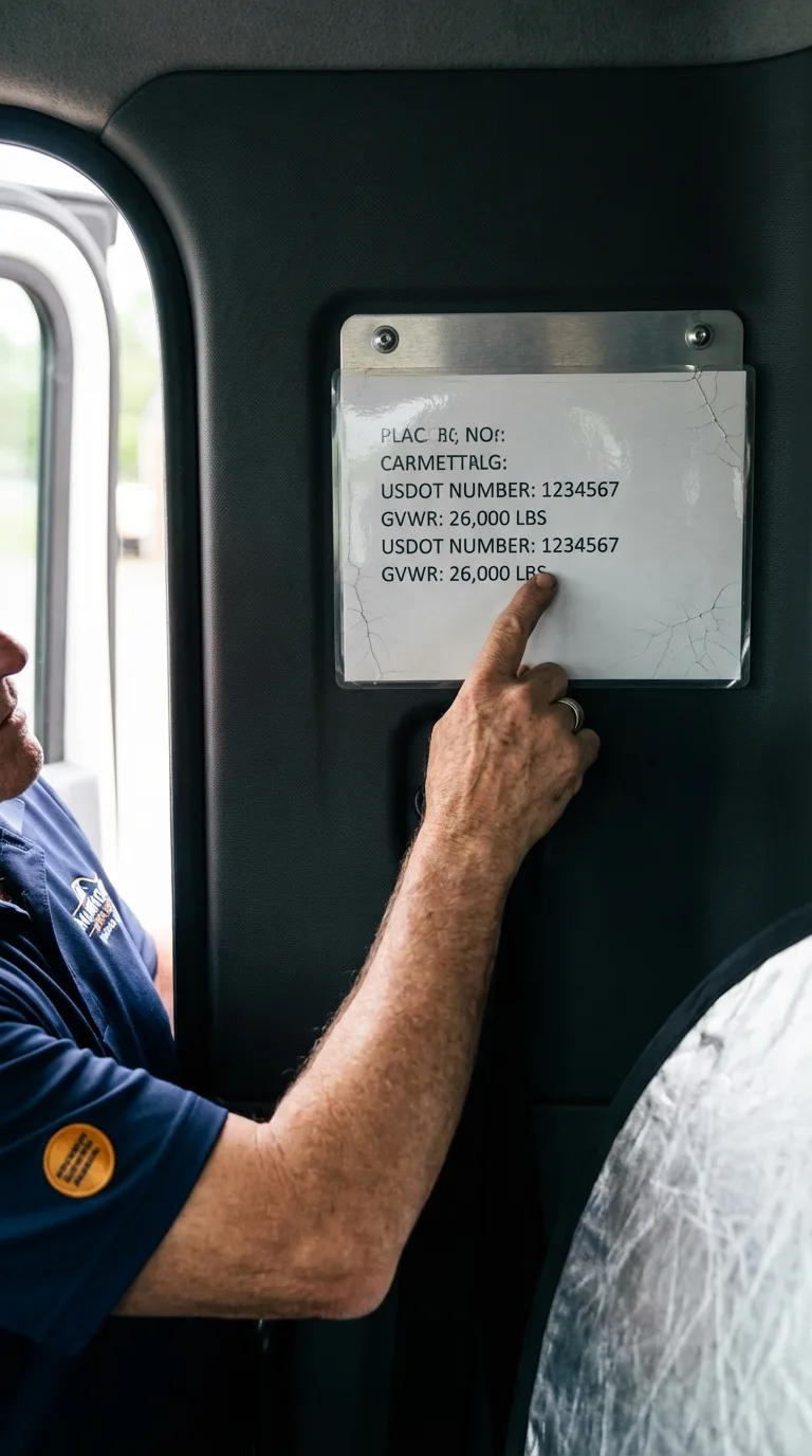 USDOT licensing placard verification in New Wilmington